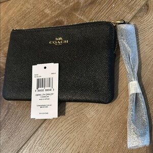Coach Black Leather Wristlet